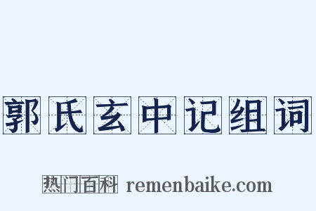 郭氏玄中记组词是什么意思的图片